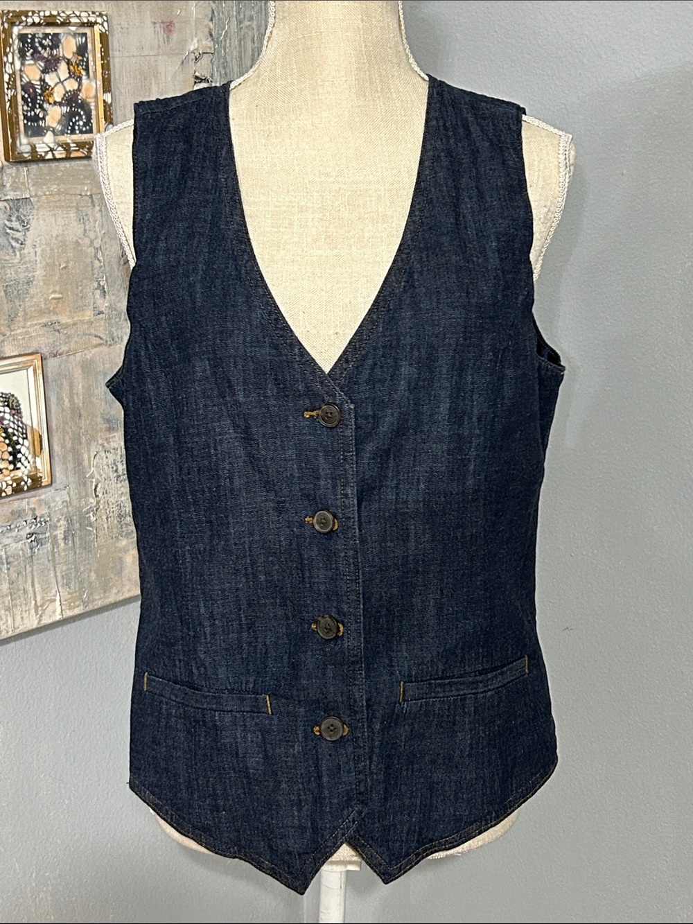 Liz Claiborne Dark Blue Denim Women's Vest